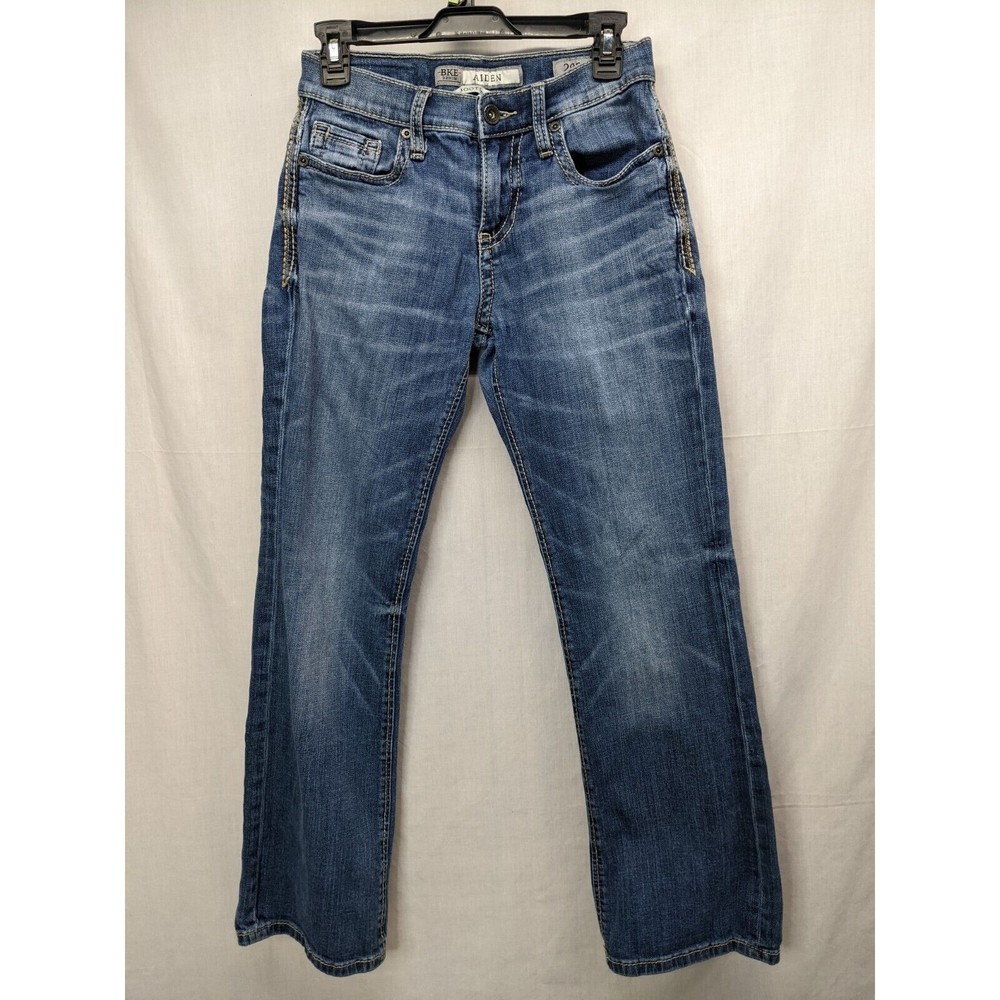 BKE Jeans Men 29S Aiden Bootleg Button Fly Distressed